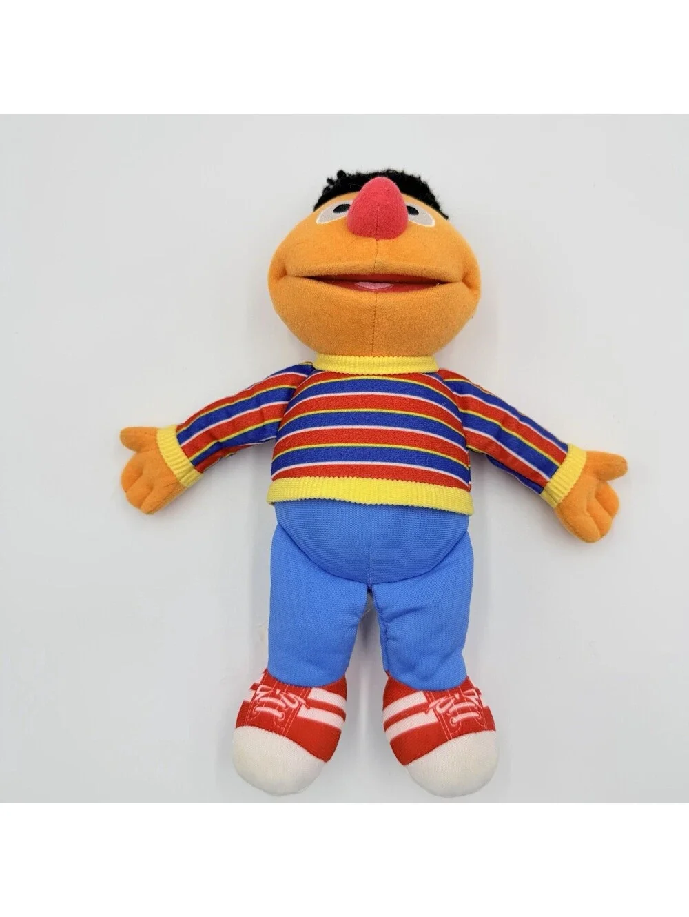 Sesame Street Ernie Plush Stuffed Animal Hasbro 2013 Striped Sweater 10.5